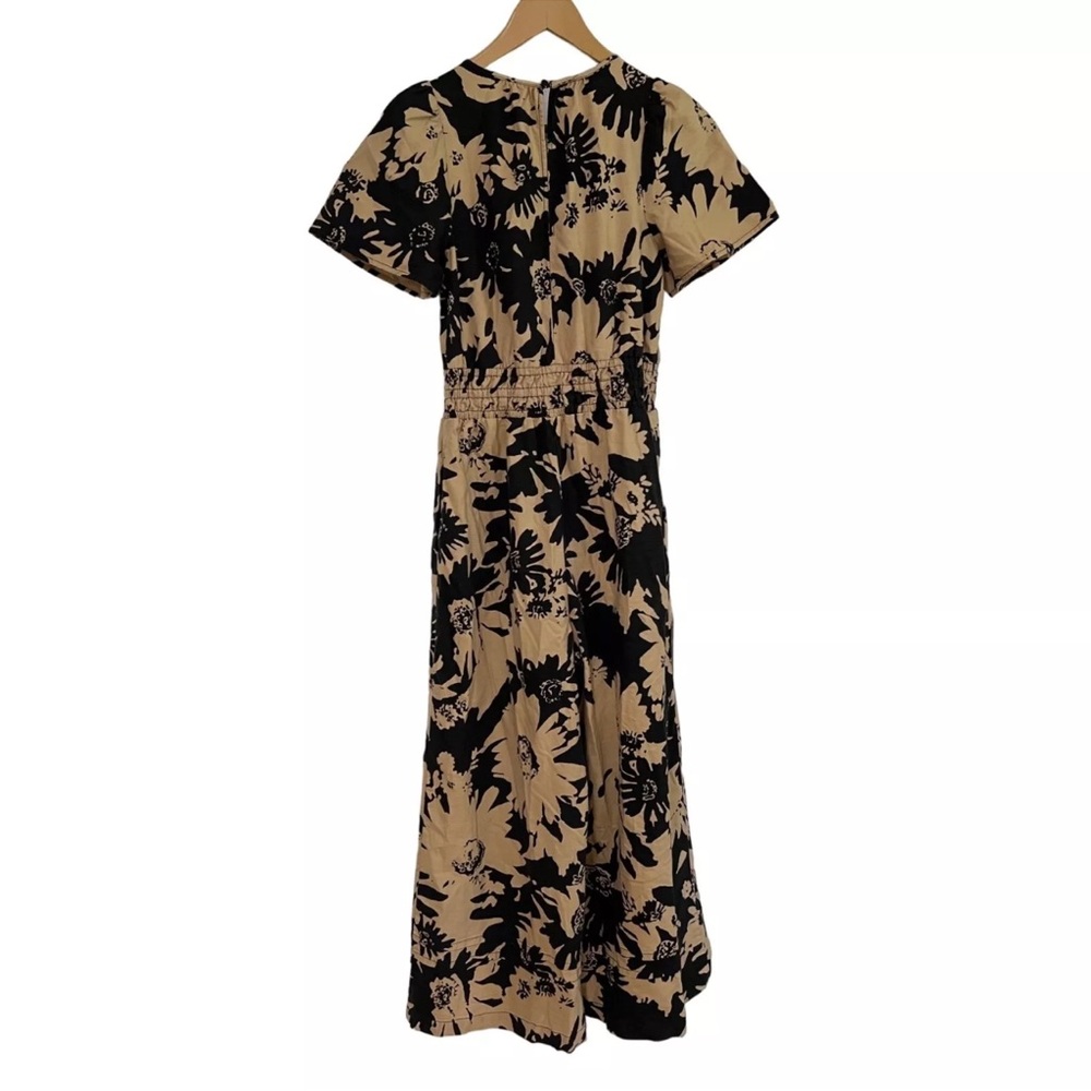 Anthropologie Somerset Floral Black and Sand Jumpsuit Small